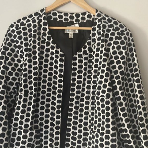 Dressbarn Geometric Print Blazer - Black & White, Size 3X - Picture 4 of 8